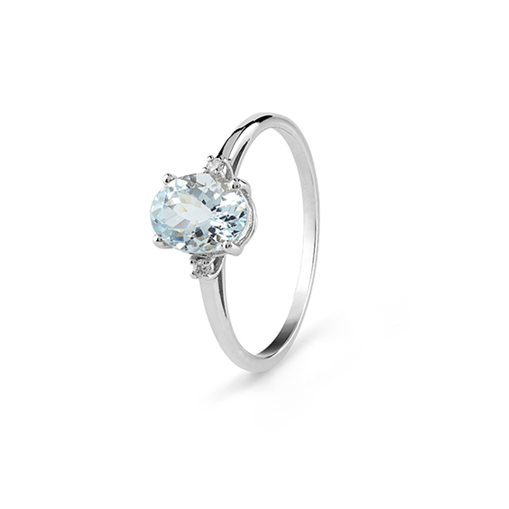 Anello Bliss Donna Bl stephanie in Oro bianco Acquamarina 0.15 Ct 20114463 - 20114463